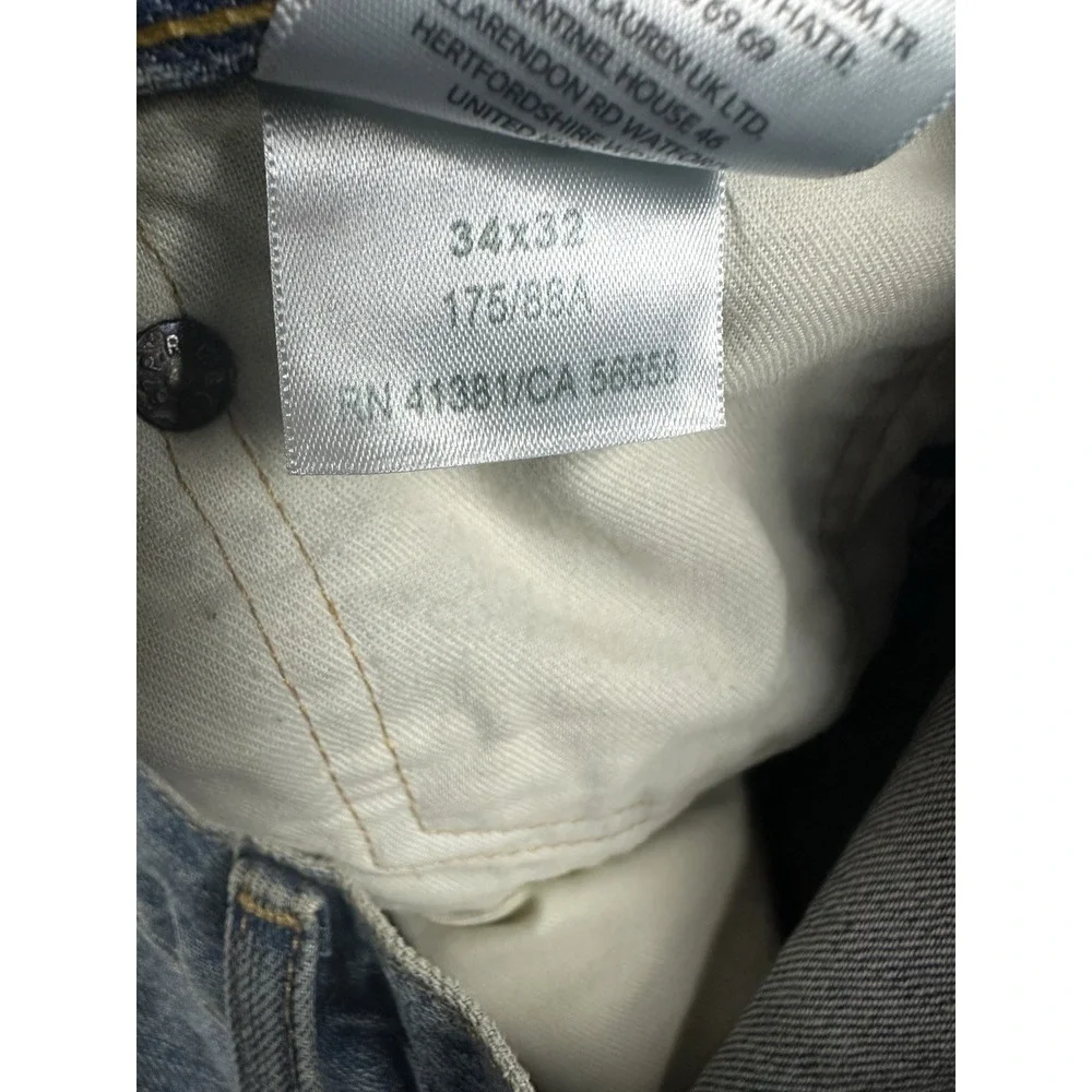 Polo Ralph Lauren The Varick Slim Straight 1967 Jeans 34 X 32 Medium Wash Blue
